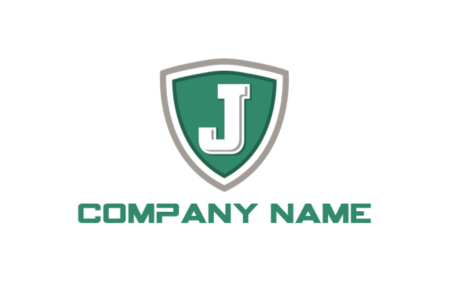 Design a Letter J logo inside a shield
