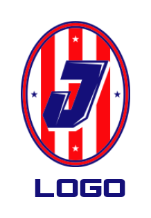 Letter J logo template inside vintage badge
