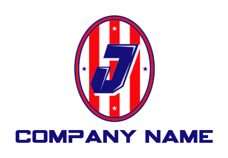 Letter J logo template inside vintage badge