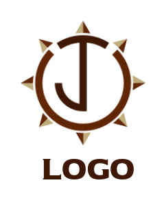 Make a Letter J logo merged with compass