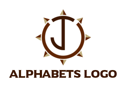 Make a Letter J logo merged with compass