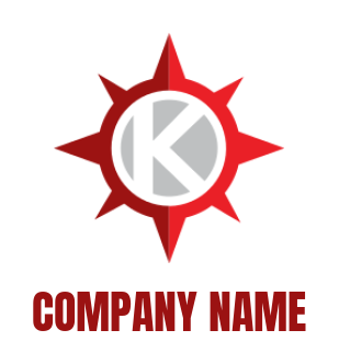 Letter K logo in circle forming compass