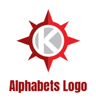 Letter K logo in circle forming compass