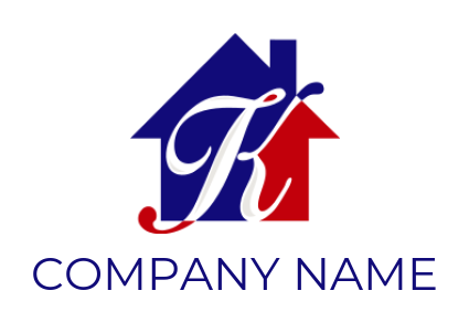 Letter K logo template in front of house - logodesign.net