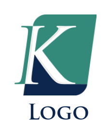 Letter K logo in front of rounded rectangle