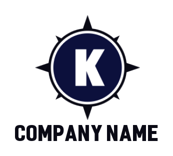 Create a Letter K logo inside compass