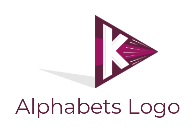 Letter K logo maker inside the play symbol