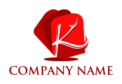 letter k merged with abstract shape