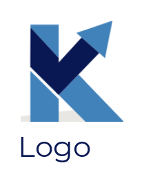 Letter k logo maker merged with arrow