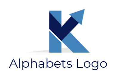 Letter k logo maker merged with arrow