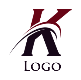 Letter K logo template merged with swooshes