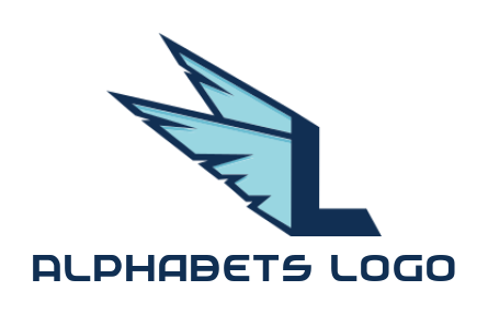 Letter L logo in shape of eagle with wings