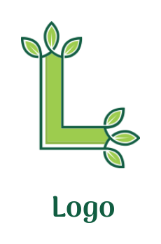 alphabets logo Letter L incorporated with leaves