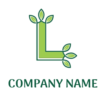 alphabets logo Letter L incorporated with leaves