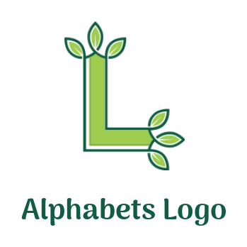 alphabets logo Letter L incorporated with leaves