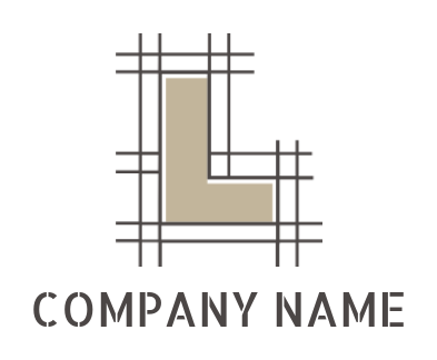 Make a Letter L logo inside lines
