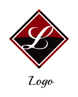 Letter L logo maker inside rhombus shape
