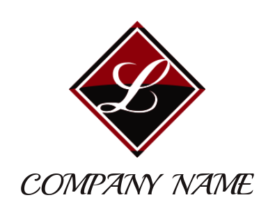 Letter L logo maker inside rhombus shape