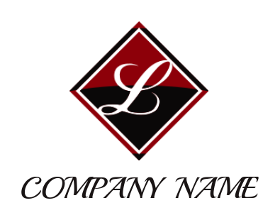 Letter L logo maker inside rhombus shape