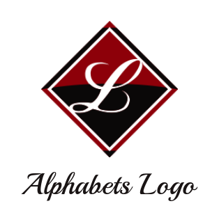 Letter L logo maker inside rhombus shape