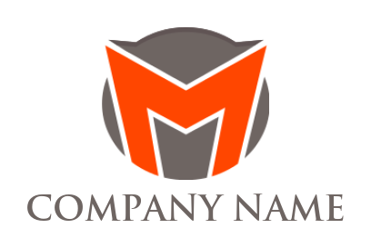 Letter M logo image coming out from the circle