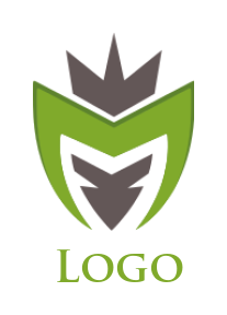games logo abstract mask shape with crown