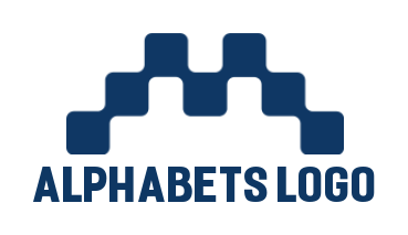 alphabet logo maker squares forming Letter M