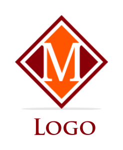 Design a Letter M logo in rhombus shape