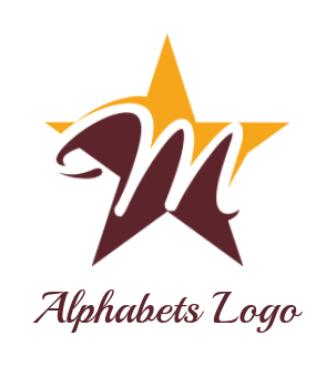 alphabets logo maker Letter M inside star