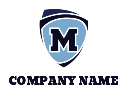 Make a Letter M logo inside abstract shield