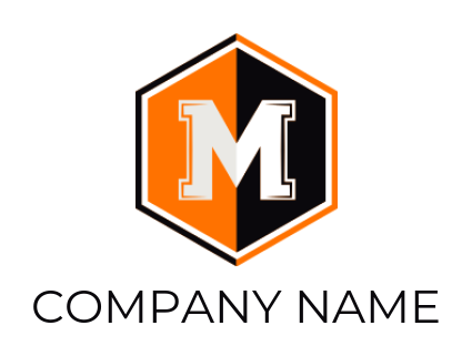 Letter M logo image inside polygon shape