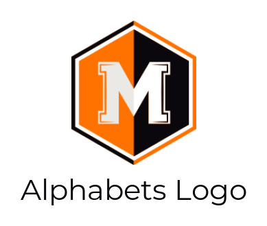 Letter M logo image inside polygon shape