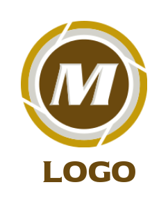 Letter M logo icon inside round shield