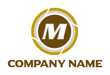 Letter M logo icon inside round shield