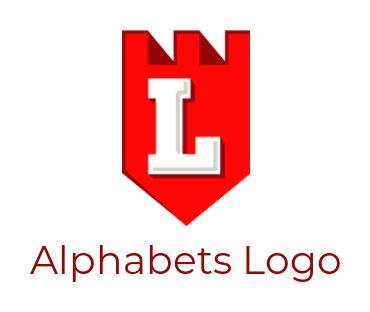 Make a Letter L logo merged with castle 