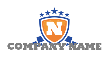 Letter N logo image combined with shield - logodesign.net