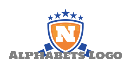 Letter N logo image combined with shield