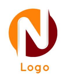 Letter N logo symbol in circle
