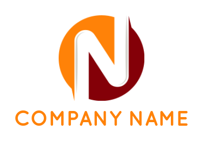 Letter N logo symbol in circle