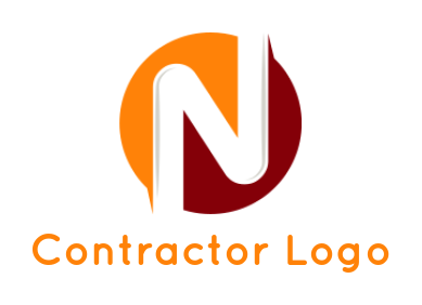 Letter N logo symbol in circle