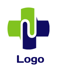 Letter N logo online plus sign forming letter N 