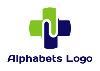 Letter N logo online plus sign forming letter N 