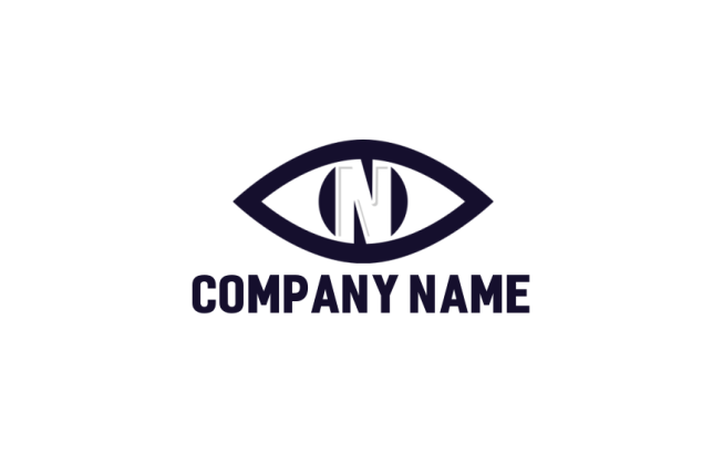letter n incorporated with eye