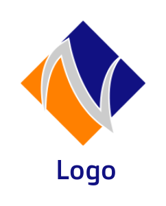 Letter N logo icon square inside letter N 