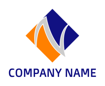 Letter N logo icon square inside letter N 