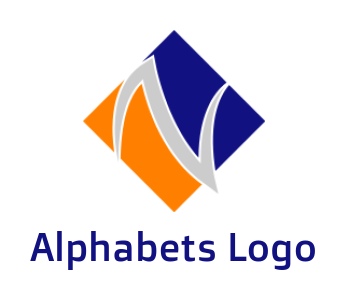 Letter N logo icon square inside letter N 