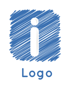 Create a Letter I logo inside scribble pattern