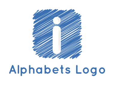 Create a Letter I logo inside scribble pattern