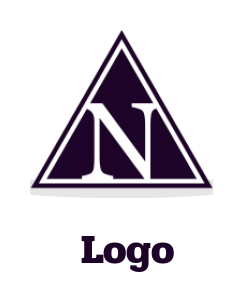 Letter N logo image inside triangle