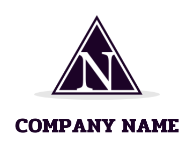 Letter N logo image inside triangle